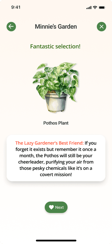 Bloom plant detail screen